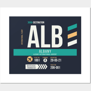 Albany (ALB) Airport Code Baggage Tag Posters and Art